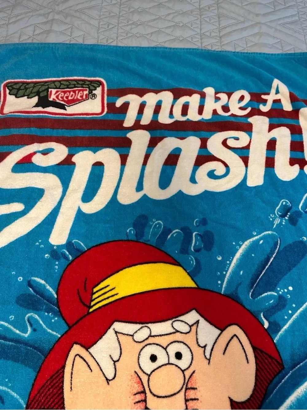 Keebler Elf Make A Splash Keebler Snacks Vintage 1987 Beach Towel Like New